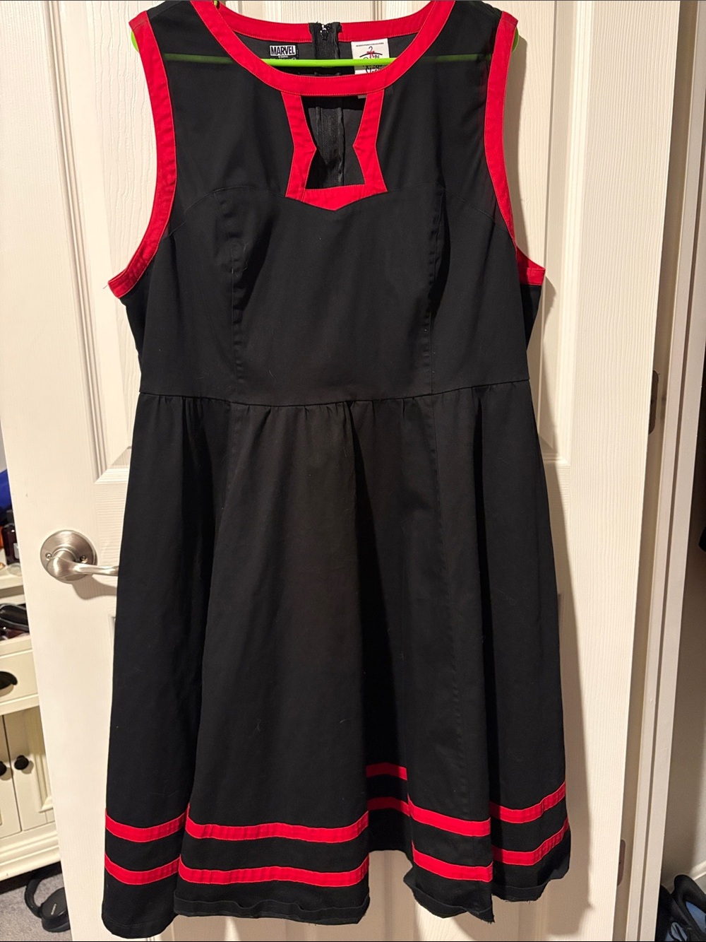 Her Universe Marvel Black Widow Dress with Red Trim Accents by The Dress Shop